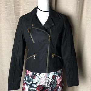 Andrew Marc Holm faux suede Moto jacket